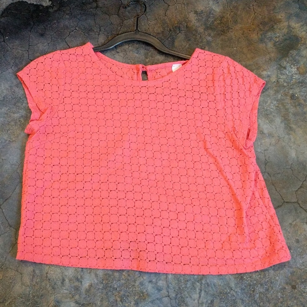 Large Coral crop top